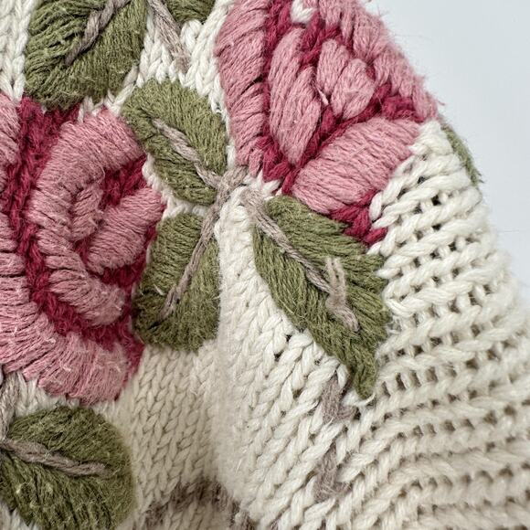 Ralsey Sweater Womens Large Floral Argyle Button Cardigan Vintage Style Knit - Picture 8 of 11